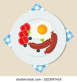 fried eggs with sausage