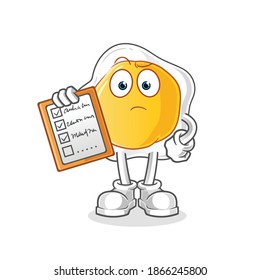 fried eggs schedule list vector. cartoon character