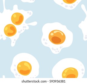 Fried eggs  seamless pattern.