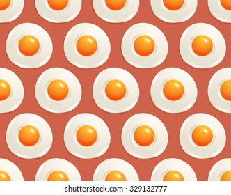 Fried Eggs Seamless Pattern : Vector Illustration
