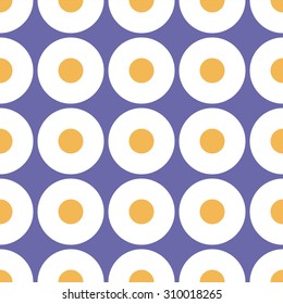 Fried eggs. Seamless texture. Vector illustration.