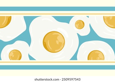 Huevos fritos Patrón de rayas amarillas y azules sobre fondo azul para todo el diseño de decoración Carper, alfombra, suéter, Fondo de pantalla, tela, impresión, textura de muebles, cortina, envoltura