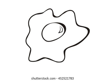 fried eggs simple illustration in black and white