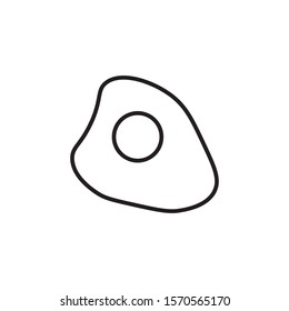 Fried eggs, simple linear icon on a white background, Egg. Editable stroke. Can be used as a banner sticker and much more. VECTOR. EPS 10.