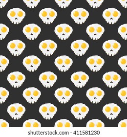 Fried eggs skull shape pattern colorful