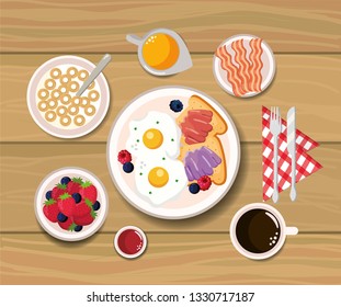 fried eggs with sliced bread and cereal