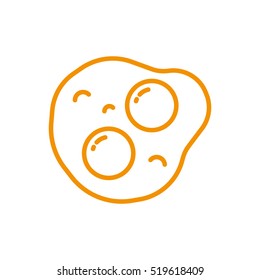 Fried Eggs Sunny Side Up Minimalistic Flat Line Outline Stroke Icon Pictogram Symbol