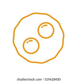 Fried Eggs Sunny Side Up Minimalistic Flat Line Outline Stroke Icon Pictogram Symbol