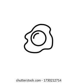 Fried eggs vector icon in linear, outline icon isolated on white background