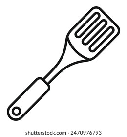 Fried element spatula icon outline vector. Object domestic. Cooking food