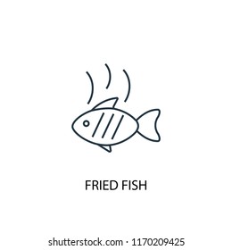 Fried fish concept line icon. Simple element illustration. Fried fish concept outline symbol design from Food set. Can be used for web and mobile UI/UX