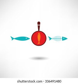 Fried fish icon