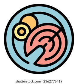 Fried fish icon outline vector. Paleo diet. Vegan free color flat