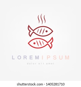 Fried fish icon. Vector ilustration.