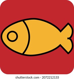 Fried fish, illustration, vector, on a white background.