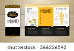 Fried fish restaurant menu concept design. Corporate identity. Document template
