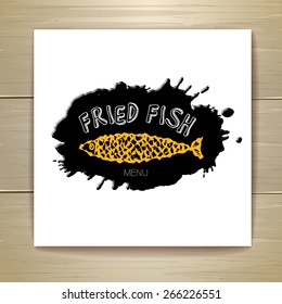 Fried fish restaurant menu concept design. Corporate identity.