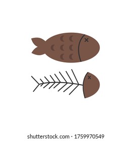 fried fish vector design template illustration