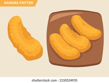 Fried food banana fritter. Traditional snack found in Malaysia and Singapore