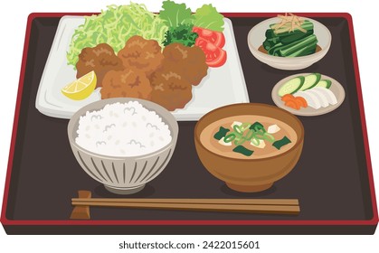 Fried food_chicken karaage set meal