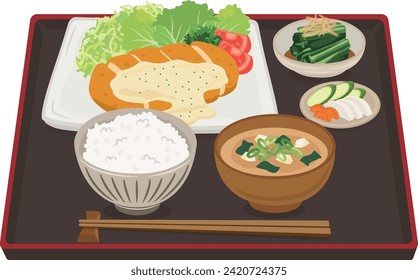 Fried food_Chicken Nanban set meal (tartar sauce)