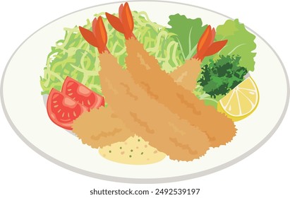 Fried food_fried shrimp served on a plate