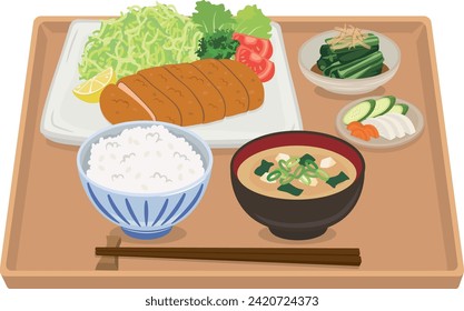 Fried food_Pork cutlet_Tonkatsu Set Mahlzeit