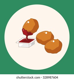 Fried foods theme chicken elements