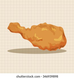 Fried foods theme chicken elements