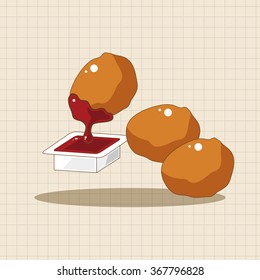 Fried foods theme chicken elements