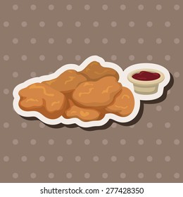 Fried foods theme chicken nuggets elements