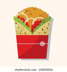 Fried foods theme chicken wraps elements
