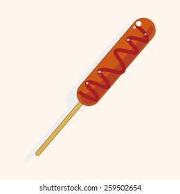 Fried foods theme hot dog elements