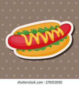 Fried foods theme hot dog elements