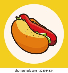 Fried foods theme hot dog elements