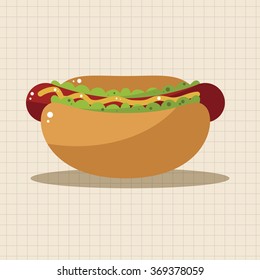 Fried foods theme hot dog elements