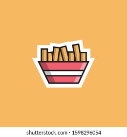 fried fries illustration vector design art
