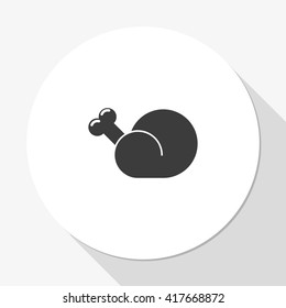 Fried grill chicken or turkey icon.