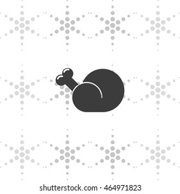 Fried grill chicken or turkey icon.