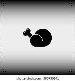 Fried grill chicken or turkey icon.