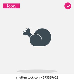 Fried grill chicken or turkey icon.