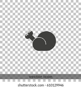 Fried grill chicken or turkey icon.