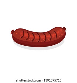 fried grilled sausage icon vector