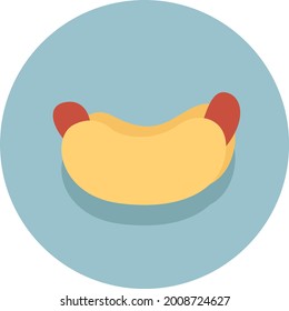 Hotdog frito, ilustración, vector sobre un fondo blanco.