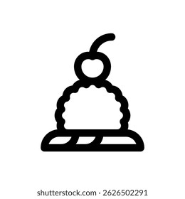 Helado frito. Icono de Vector de trazo editable.