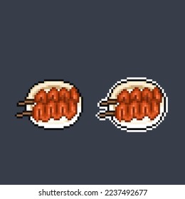 fried intestines in pixel art style