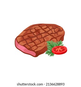 Carne frita. Ilustración del vector 