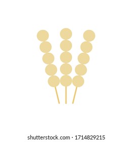 fried meatball stick, snack flat design