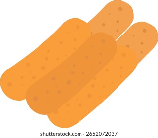 Fried mozzarella cheese sticks snack