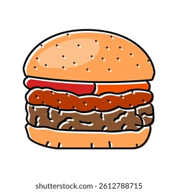 fried onion burger food color icon vector. fried onion burger food sign. isolated symbol illustration
